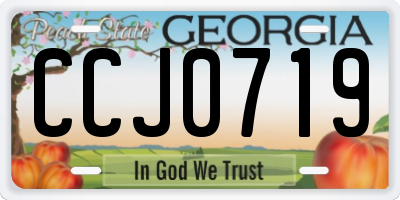 GA license plate CCJ0719