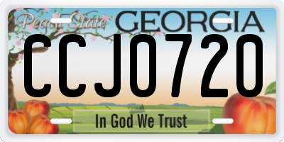 GA license plate CCJ0720