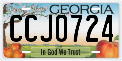 GA license plate CCJ0724