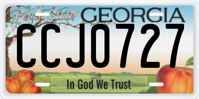 GA license plate CCJ0727