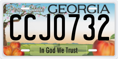 GA license plate CCJ0732