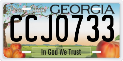 GA license plate CCJ0733