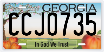 GA license plate CCJ0735