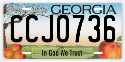 GA license plate CCJ0736