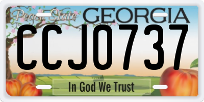 GA license plate CCJ0737