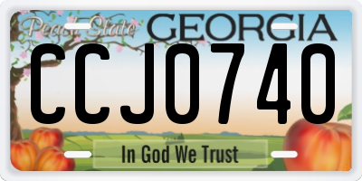 GA license plate CCJ0740