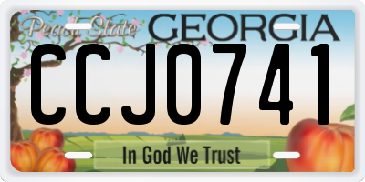 GA license plate CCJ0741