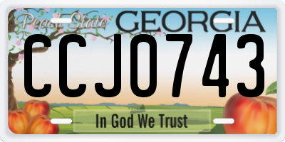 GA license plate CCJ0743