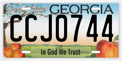 GA license plate CCJ0744