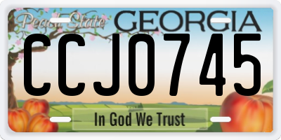 GA license plate CCJ0745