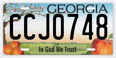 GA license plate CCJ0748