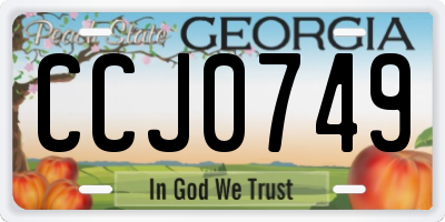 GA license plate CCJ0749