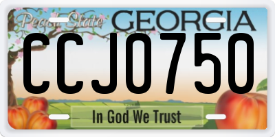 GA license plate CCJ0750