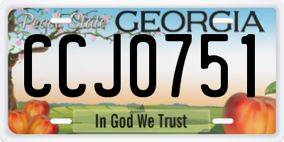 GA license plate CCJ0751