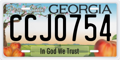 GA license plate CCJ0754