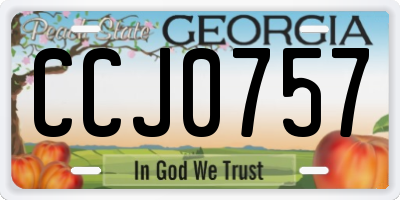GA license plate CCJ0757