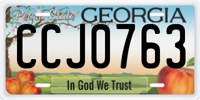 GA license plate CCJ0763
