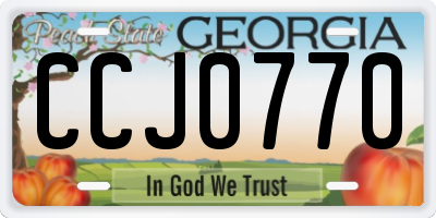 GA license plate CCJ0770