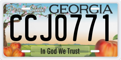 GA license plate CCJ0771