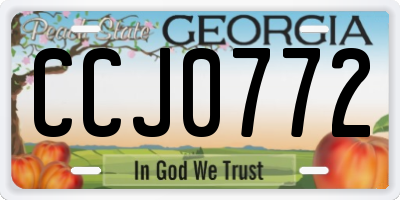 GA license plate CCJ0772