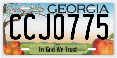 GA license plate CCJ0775