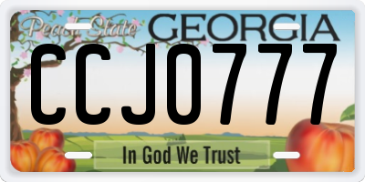 GA license plate CCJ0777
