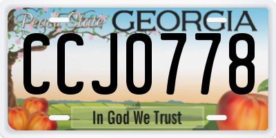 GA license plate CCJ0778
