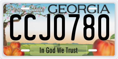 GA license plate CCJ0780