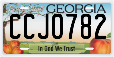 GA license plate CCJ0782