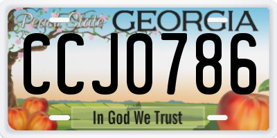 GA license plate CCJ0786