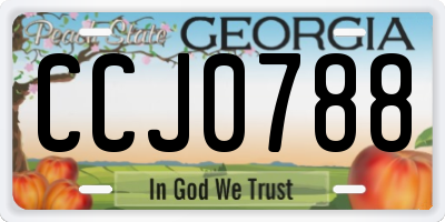 GA license plate CCJ0788