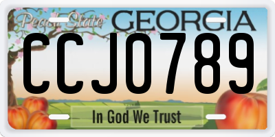 GA license plate CCJ0789