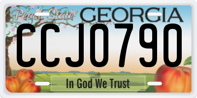 GA license plate CCJ0790
