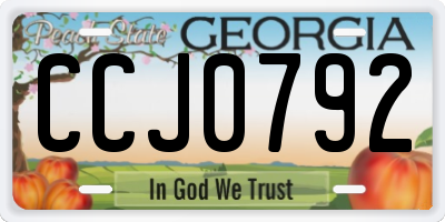 GA license plate CCJ0792
