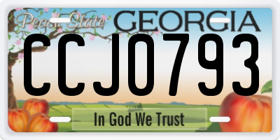GA license plate CCJ0793