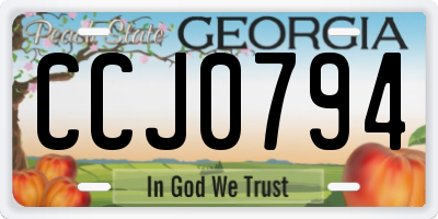 GA license plate CCJ0794