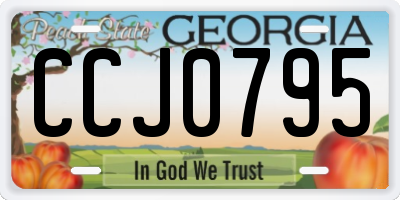 GA license plate CCJ0795