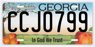 GA license plate CCJ0799
