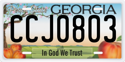 GA license plate CCJ0803