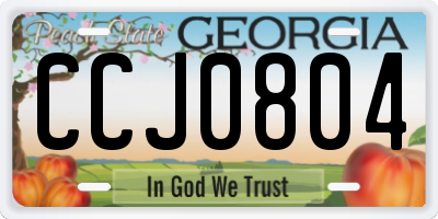 GA license plate CCJ0804