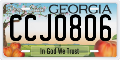 GA license plate CCJ0806