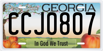 GA license plate CCJ0807
