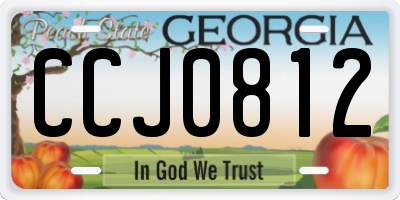 GA license plate CCJ0812