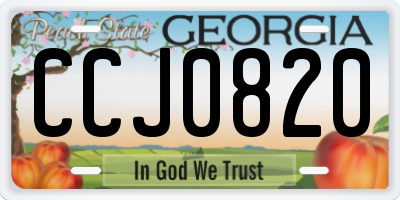 GA license plate CCJ0820