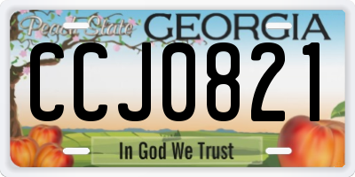 GA license plate CCJ0821