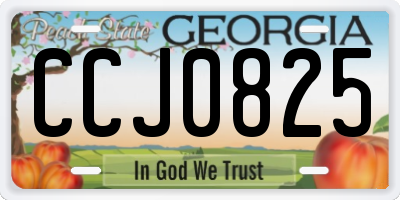 GA license plate CCJ0825