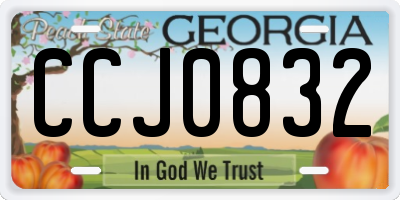 GA license plate CCJ0832