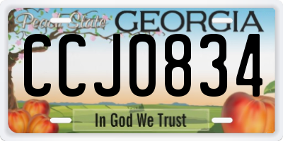GA license plate CCJ0834