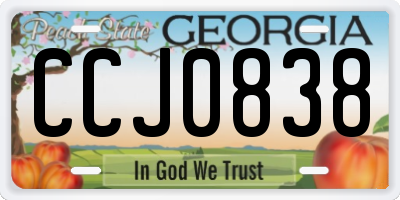GA license plate CCJ0838