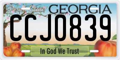 GA license plate CCJ0839